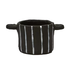 Serax | Papier-Mâché Pot - Black Vertical Stripe