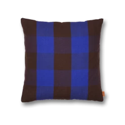 Ferm LIVING | Grand Cushion - Chocolate/Bright Blue