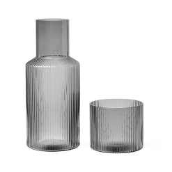 Ferm LIVING | Ripple Carafe Set - Small - Smoked Grey