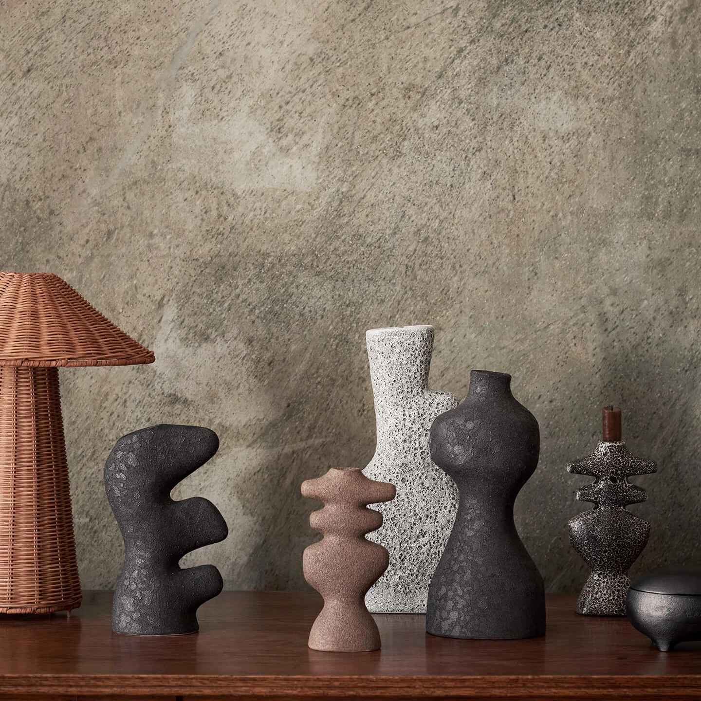 Ferm LIVING | Yara Vase - Medium - Grey Pumice 2 Ferm LIVING | Yara Vase - Medium - Grey Pumice - Image 2