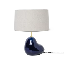 Ferm LIVING | Hebe Lamp Base & Shade - Small - Deep Blue -FRAGRANCE Store hebe lamp small blue natural shade